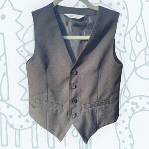 H&M Boys Single Breasted Dress Vest EUC Black (Size 8-9Y)